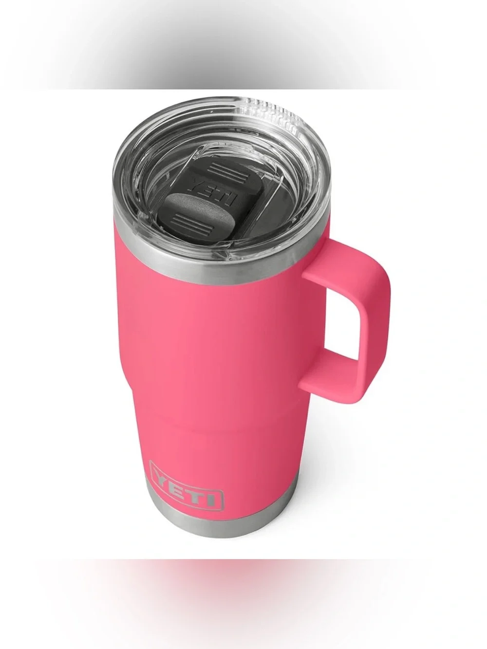 YETI Pink Rambler 20 oz Travel Mug with Handle